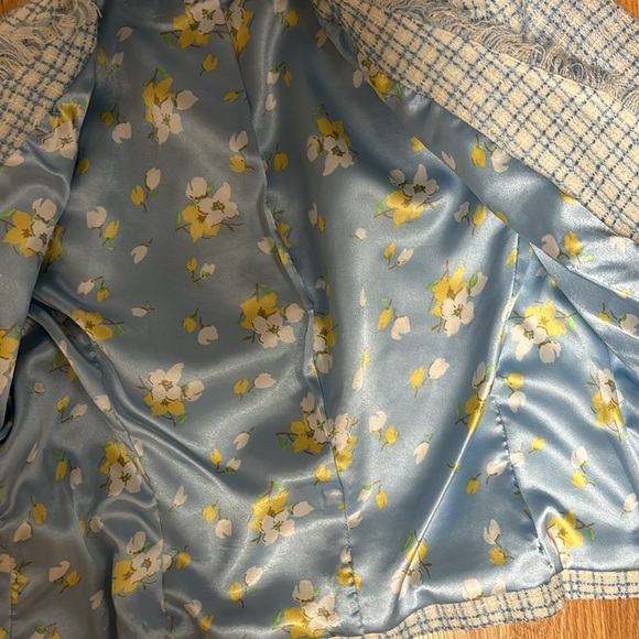 Fashion Instinct Size 6 Light blue and white checkered long sleeve jacket - Picture 10 of 11